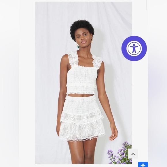 SAYLOR two piece white lace set (sold as a pair) - Picture 5 of 6